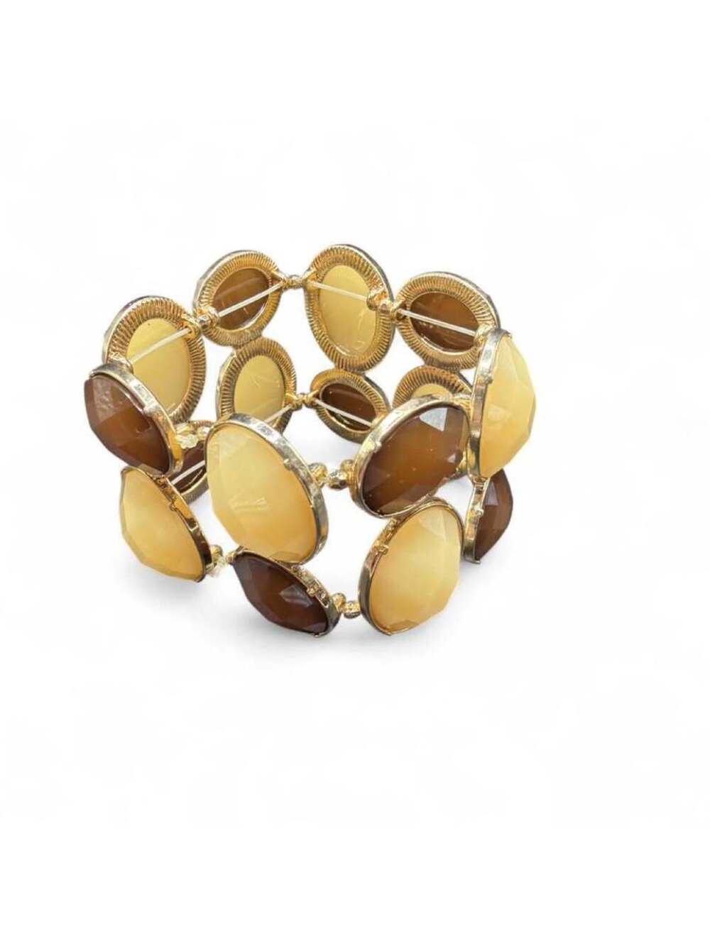 Faceted Earth Tone Stretch Bracelet
